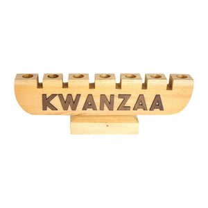 Natural Wood Kwanzaa Kinara